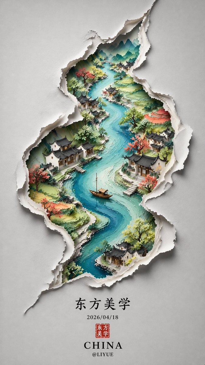 新中式山水海報